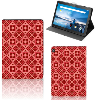 B2Ctelecom Book Cover Lenovo Tablet M10 Tablet Hoes met Magneetsluiting Batik Red