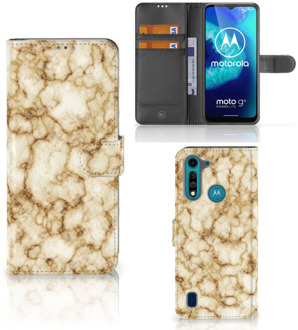 B2Ctelecom Book Cover Motorola G8 Power Lite Smartphone Hoesje Marmer Goud