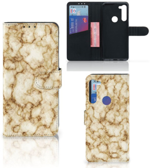 B2Ctelecom Book Cover Motorola G8 Power Smartphone Hoesje Marmer Goud