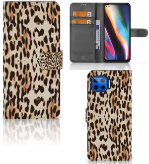 B2Ctelecom Book Cover Motorola Moto G 5G Plus Smartphone Hoesje Leopard