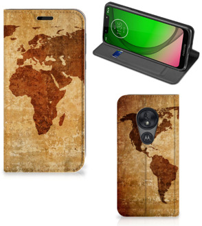 B2Ctelecom Book Cover Motorola Moto G7 Play Wereldkaart