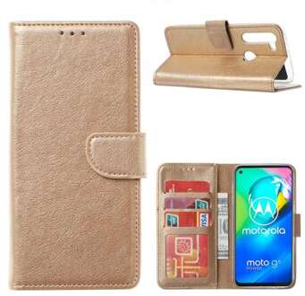 B2Ctelecom Book Cover Motorola Moto G8 Power Goud met Standaard