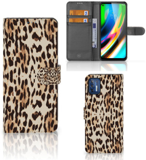 B2Ctelecom Book Cover Motorola Moto G9 Plus Smartphone Hoesje Leopard