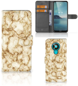 B2Ctelecom Book Cover Nokia 3.4 Smartphone Hoesje Marmer Goud