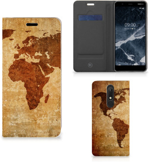 B2Ctelecom Book Cover Nokia 5.1 (2018) Wereldkaart