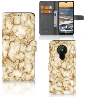 B2Ctelecom Book Cover Nokia 5.3 Smartphone Hoesje Marmer Goud