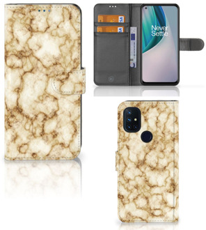 B2Ctelecom Book Cover OnePlus Nord N10 Smartphone Hoesje Marmer Goud