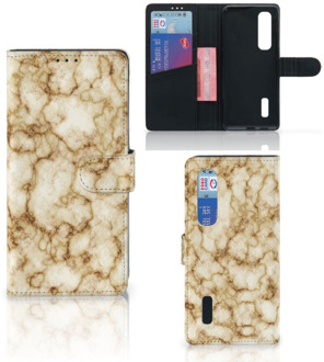 B2Ctelecom Book Cover OPPO Find X2 Pro Smartphone Hoesje Marmer Goud