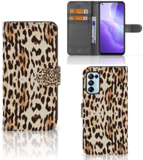 B2Ctelecom Book Cover OPPO Find X3 Lite Smartphone Hoesje Leopard