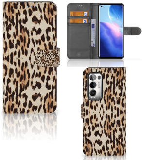 B2Ctelecom Book Cover OPPO Find X3 Neo 5G Smartphone Hoesje Leopard