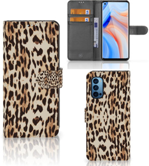 B2Ctelecom Book Cover OPPO Reno 4 Pro 5G Smartphone Hoesje Leopard