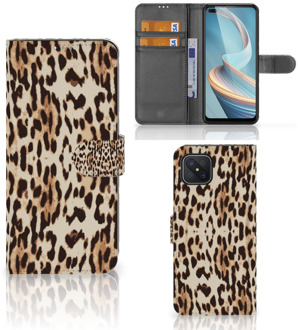 B2Ctelecom Book Cover OPPO Reno4 Z Smartphone Hoesje Leopard