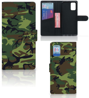 B2Ctelecom Book Cover Samsung Galaxy A02s Flip Cover Samsung M02s Portemonnee hoesje Army Dark