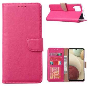 B2Ctelecom Book Cover Samsung Galaxy A12 Roze met Pasjeshouder