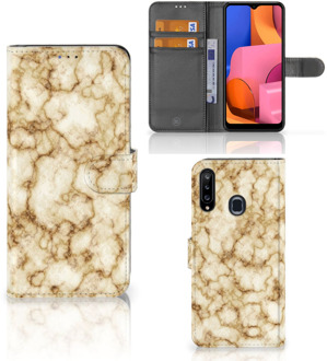 B2Ctelecom Book Cover Samsung Galaxy A20s Smartphone Hoesje Marmer Goud