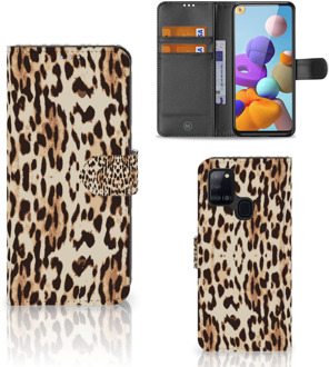 B2Ctelecom Book Cover Samsung Galaxy A21s Smartphone Hoesje Leopard