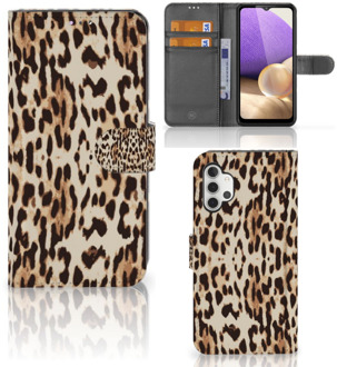 B2Ctelecom Book Cover Samsung Galaxy A32 4G Smartphone Hoesje Leopard