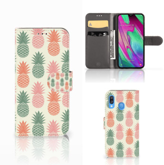 B2Ctelecom Book Cover Samsung Galaxy A40 Ananas