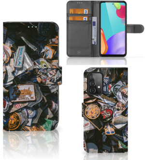 B2Ctelecom Book Cover Samsung Galaxy A52 Hoesje Personaliseren Badges