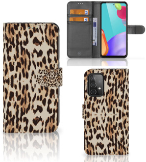 B2Ctelecom Book Cover Samsung Galaxy A52 Smartphone Hoesje Leopard