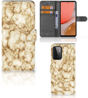 B2Ctelecom Book Cover Samsung Galaxy A72 Smartphone Hoesje Marmer Goud