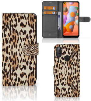 B2Ctelecom Book Cover Samsung Galaxy M11 | A11 Smartphone Hoesje Leopard