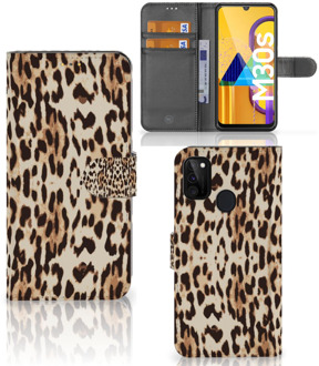 B2Ctelecom Book Cover Samsung Galaxy M21 Smartphone Hoesje Leopard