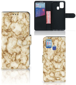 B2Ctelecom Book Cover Samsung Galaxy M31 Smartphone Hoesje Marmer Goud