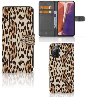 B2Ctelecom Book Cover Samsung Galaxy Note 20 Smartphone Hoesje Leopard