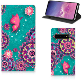 B2Ctelecom Book Cover Samsung Galaxy S10 Cirkels en Vlinders