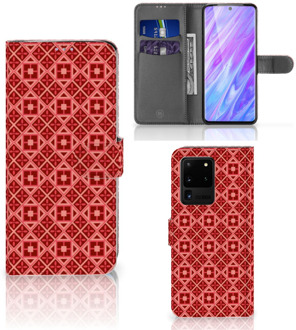 B2Ctelecom Book Cover Samsung Galaxy S20 Ultra Telefoon Hoesje Batik Red