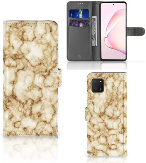 B2Ctelecom Book Cover Samsung Note 10 Lite Smartphone Hoesje Marmer Goud