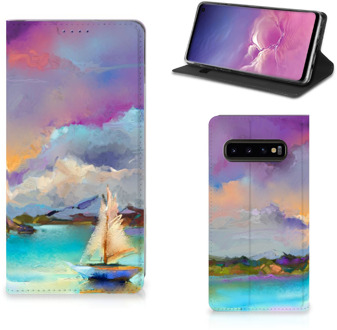 B2Ctelecom Book Cover Samsung S10 Boat