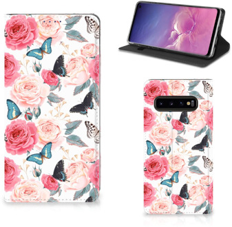 B2Ctelecom Book Cover Samsung S10 Butterfly Roses