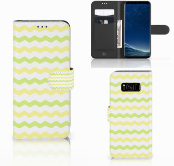 B2Ctelecom Book Cover Samsung S8 Waves Yellow