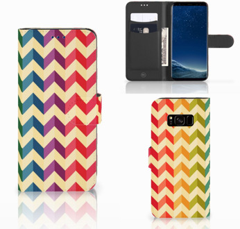 B2Ctelecom Book Cover Samsung S8 Zigzag Color