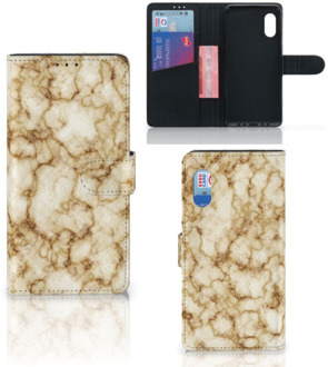 B2Ctelecom Book Cover Samsung Xcover Pro Smartphone Hoesje Marmer Goud