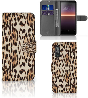 B2Ctelecom Book Cover Sony Xperia 10 II Smartphone Hoesje Leopard