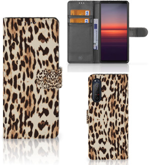 B2Ctelecom Book Cover Sony Xperia 5II Smartphone Hoesje Leopard