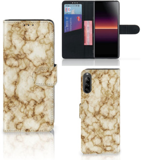 B2Ctelecom Book Cover Sony Xperia L4 Smartphone Hoesje Marmer Goud