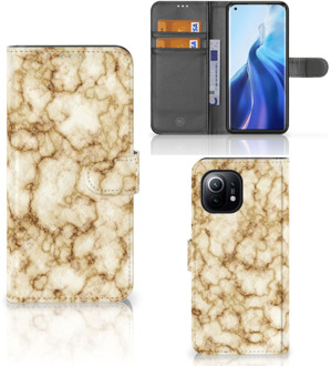 B2Ctelecom Book Cover Xiaomi Mi 11 Smartphone Hoesje Marmer Goud