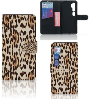 B2Ctelecom Book Cover Xiaomi Mi Note 10 Pro Smartphone Hoesje Leopard