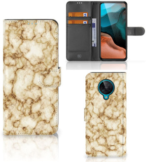 B2Ctelecom Book Cover Xiaomi Poco F2 Pro Smartphone Hoesje Marmer Goud