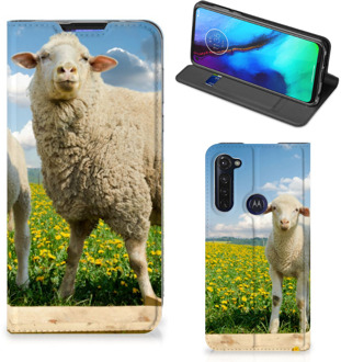 B2Ctelecom Book Stand Case met foto Motorola Moto G Pro Telefoon Hoesje Schaap en Lammetje