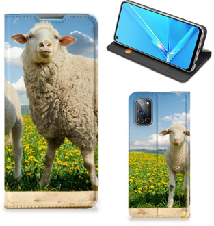 B2Ctelecom Book Stand Case met foto OPPO A52 | A72 Telefoon Hoesje Schaap en Lammetje