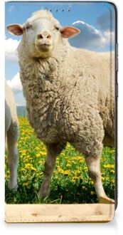 B2Ctelecom Book Stand Case met foto Samsung Galaxy A52 Telefoon Hoesje Schaap en Lammetje