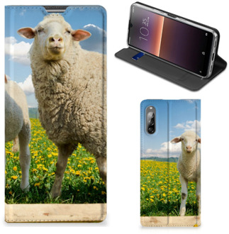 B2Ctelecom Book Stand Case met foto Sony Xperia L4 Telefoon Hoesje Schaap en Lammetje