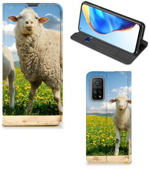 B2Ctelecom Book Stand Case met foto Xiaomi Mi 10T | 10T Pro Telefoon Hoesje Schaap en Lammetje