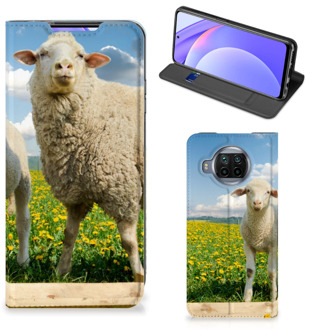 B2Ctelecom Book Stand Case met foto Xiaomi Mi 10T Lite Telefoon Hoesje Schaap en Lammetje