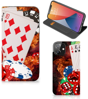 B2Ctelecom Book Stand Case Personaliseren iPhone 12 | iPhone 12 Pro Smart Cover Casino